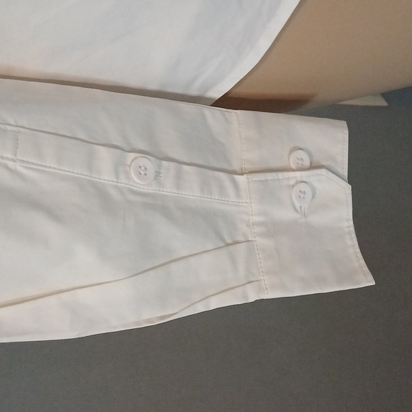 🔥🔥🔥Universal Standard white cotton & elastane button down blouse 4XS - Picture 6 of 14